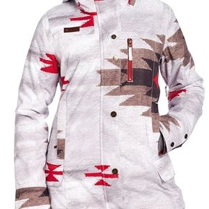 Roxy jacket 10k size large gray with tribal prints
